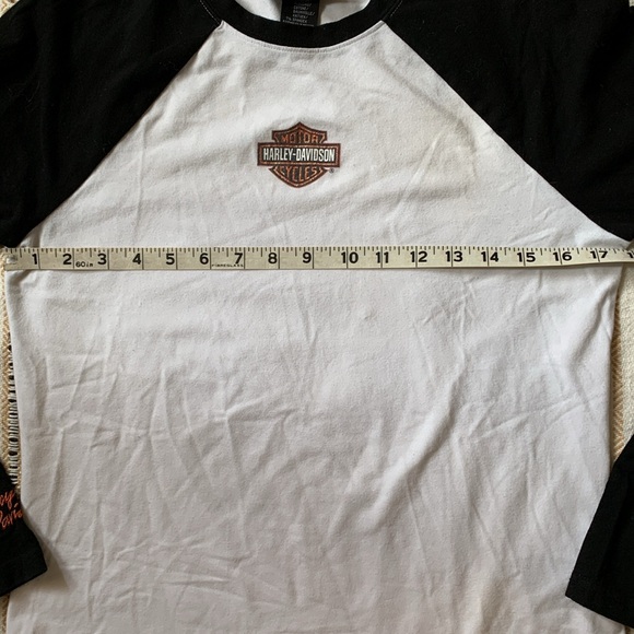 Harley Davidson Raglan Long Sleeve Small Logo Shirt Size Large - Picture 8 of 9